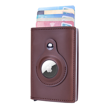 Alogy Smart Wallet s držákem na kartu AirTag Air Tag pro hotovostní RFID ochranu Hnědá