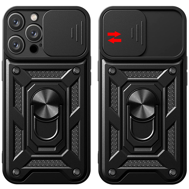 Alogy Camshield Stand Ring Case with Camera Cover for Apple iPhone 14 Pro Max Glass