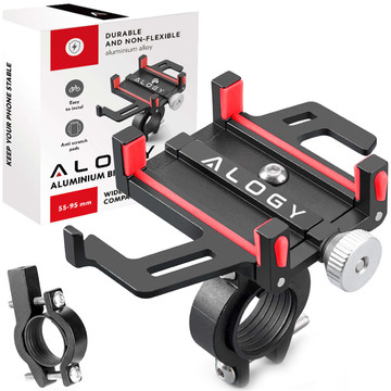 Alogy Fahrrad-Handy-Halterung, 55–95 mm, für Fahrrad, Motorroller, Schwarz