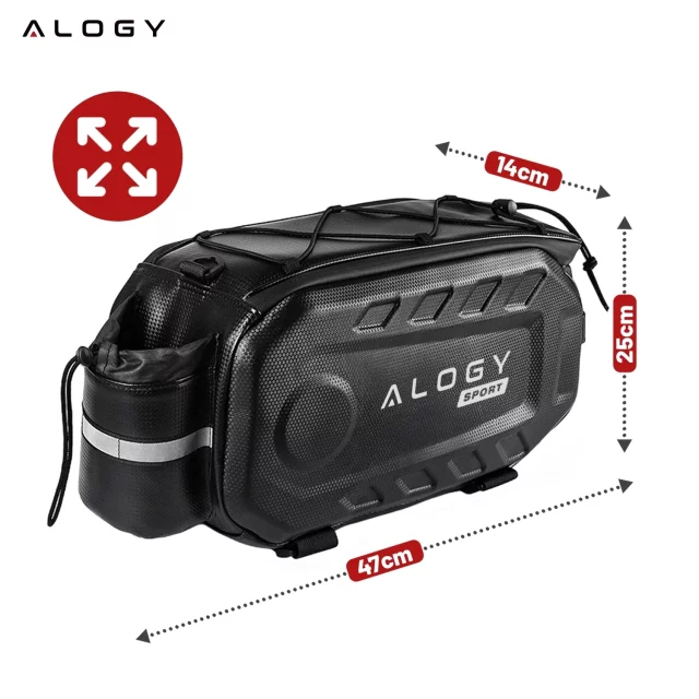 Bicycle bag pannier 2.5L bike holder handlebar frame bag case cover 23.6x10.5x10cm (S) Alogy Sport black