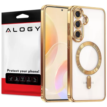 MagSafe Case for Apple iPhone 16 Pro Max Alogy Glamour Luxury Ring Case Gold-Transparent