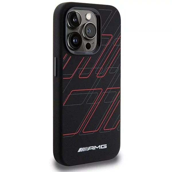 Etui do iPhone 15 Pro AMG Silicone Rhombuses MagSafe czarne