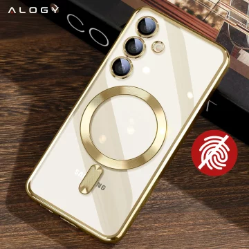MagSafe Case for Apple iPhone 16 Pro Max Alogy Glamour Luxury Ring Case Gold-Transparent