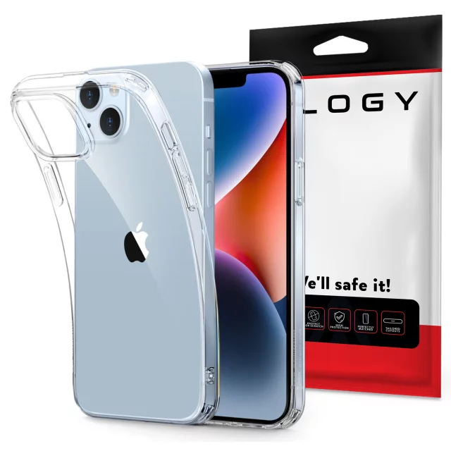 Armored Alogy Hybrid Case with Camera Cover for Apple iPhone 13 Transparent