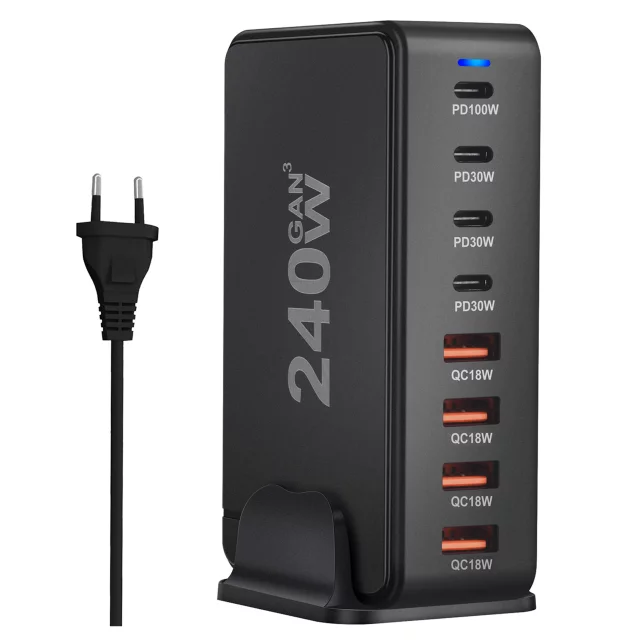 HUB splitter Alogy Adaptér pro počítačový notebook s USB-C na 3x USB-A 2.0 1x USB-A 3.0 šedý