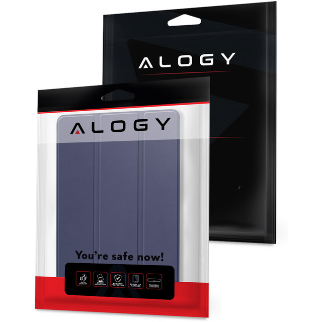 Glass case for T-Mobile T Tablet 5G 10.36" tablet case Alogy Book Cover Case Navy Blue Free Stylus