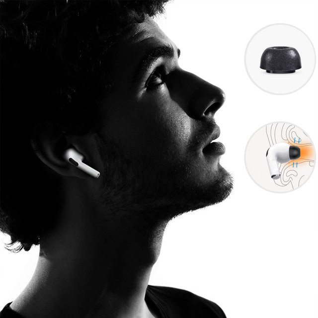 6x Nakładki silikonowe zapamiętujące Alogy S M L do Apple AirPods Pro czarne