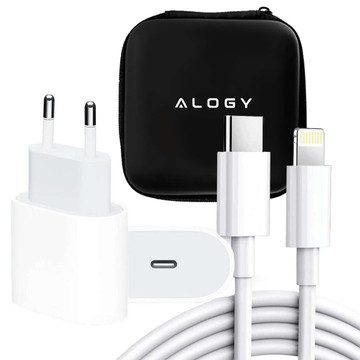 Alogy Wandladegerät Schnelles USB-C PD 20 W Lightning-Kabel 1 m weißes Gehäuse