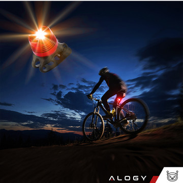 Bicycle rear light for the rear of the bike LED lighting rear light red aluminum waterproof IPX4 50lm Alogy