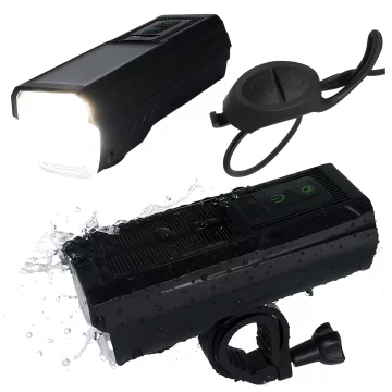 Alogy P12 Fahrradlicht schwarz Fahrradlicht vorne LED-Frontlicht Fahrradbeleuchtung wasserdicht IPX5