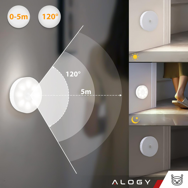 4x Lamp LED motion sensor dusk night lamp Alogy Sensor Light Wireless furniture lighting White light 6000k