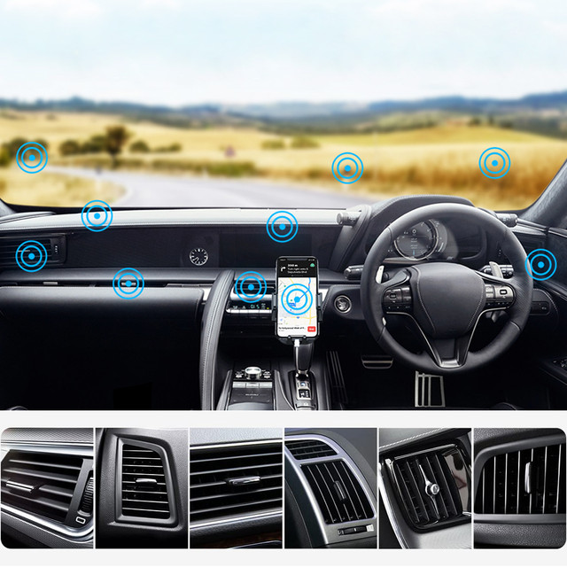 Držák telefonu do auta 2v1 Alogy na čelní sklo k mřížce palubní desky Black