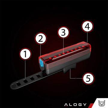 Světlo na kolo Přední Zadní LED Přední Zadní Světlo na kolo Vodotěsné IPX5 USB Bike Light Alogy