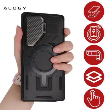 Pouzdro pro Apple iPhone 16 Pro Max Alogy Anti-Shock Hybrid Case pro MagSafe Transparent