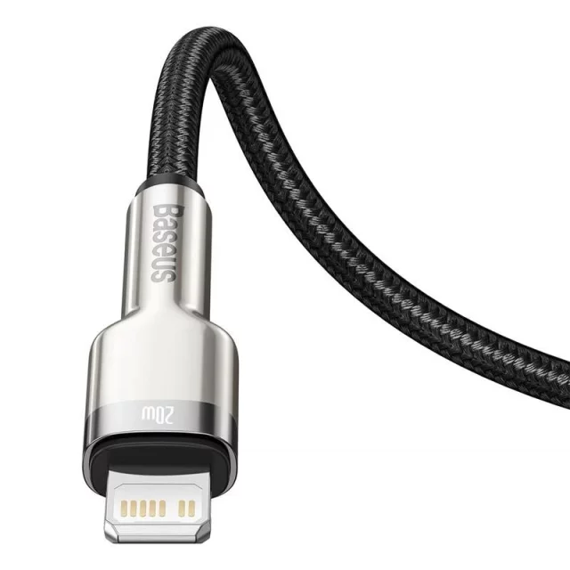 Kabel USB-C do Lightning Baseus Cafule, PD, 20W, 0,25m (černý)