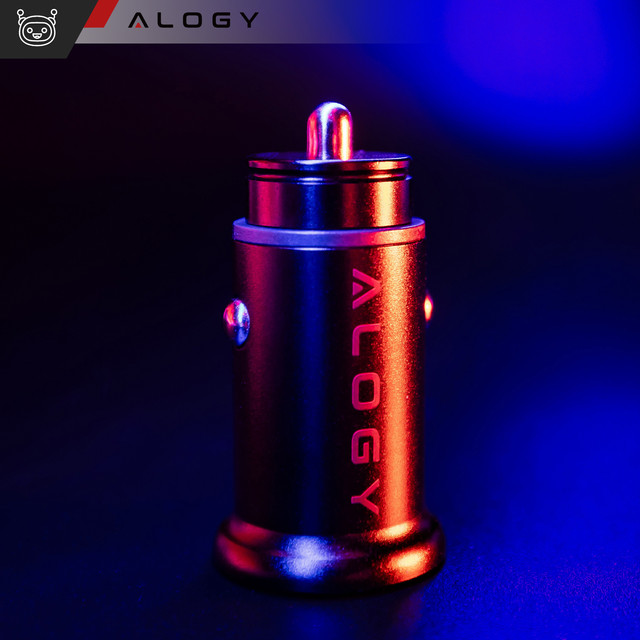 Nabíječka do auta 48W USB QC 3.0 18W USB-C C PD 30W rychlá výkonná pro Alogy Autotelefon černý kabel USB-C 1m