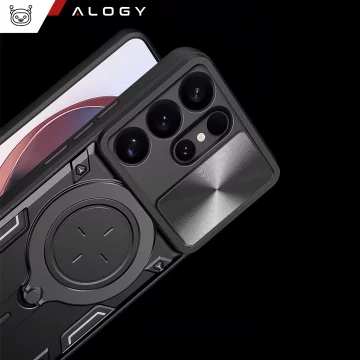 Case for Apple iPhone 16 armored Slide Case Ring camera protection housing Camshield Alogy black