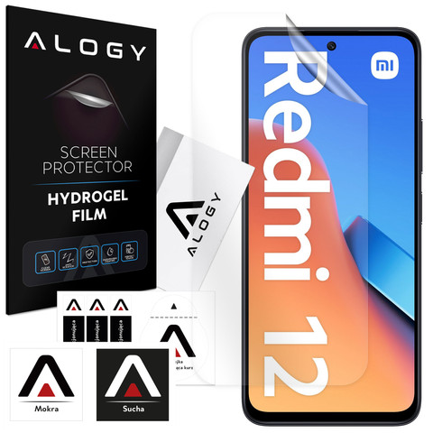 Hydrogel film for Xiaomi Redmi 12, protective phone screen, Alogy Hydrogel Film