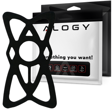 Bezpečnostní pásek Alogy TPU gumička chránící telefon 4,7"-6,7" pro držák na kolo univerzální Černá