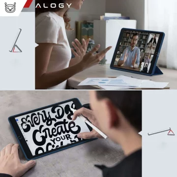 Hülle für Apple iPad 10.2 9 Gen 8/7 2021/2020/2019 Smart Pencil Case Alogy TPU Tablet Cover Marineblau