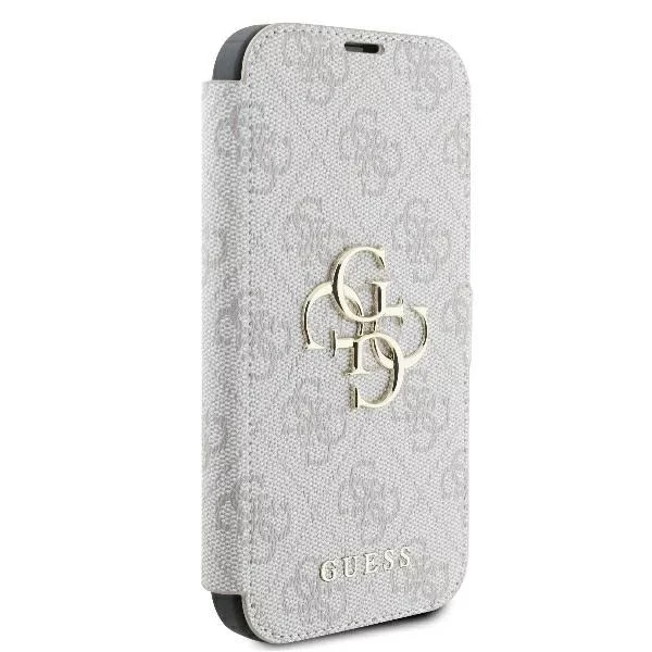 Guess 4G Metal Logo Book Case iPhone 16 Pro Max – Pink ze standem