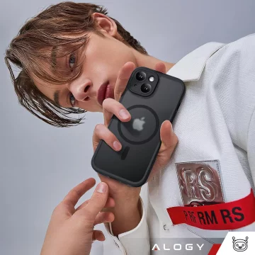 Pouzdro pro Apple iPhone 15 Plus Alogy MagSafe Hybrid Matte Case Matný kryt s ochranou objektivu černý