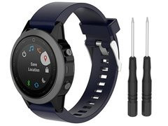 Alogy soft rubber strap for Garmin Fenix ​​5/5 Plus/6/6 pro navy blue