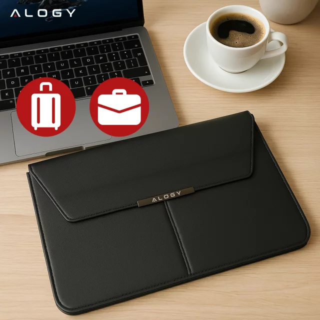Torba na laptopa Alogy FlexCase Pro wielofunkcyjna rozkładana z podstawką i podkładką na myszkę do Macbooka 15 / 15.6 / 16.1" Czarna