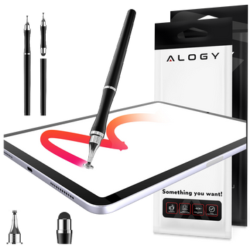 Alogy 2-in-1 Eingabestift kapazitiver Touch für Tablet-Bildschirm Schwarz