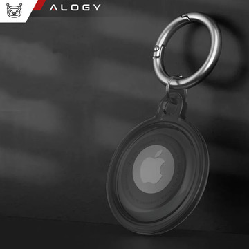 Pouzdro Locator pro Apple AirTag Keychain Waterproof Case Alogy 360 IPX8 Pouzdro s přívěskem matná černá