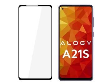 Pouzdro Glass Alogy Full Glue vhodné pro Samsung Galaxy A21S černé