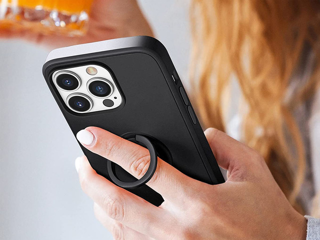 Ring Ultra Slim Alogy Silicone Case for Apple iPhone 13 Pro Max Black