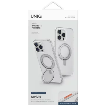 Etui UNIQ Swivix 360 Rotating Kickstand Transparent do iPhone 16 Pro Max