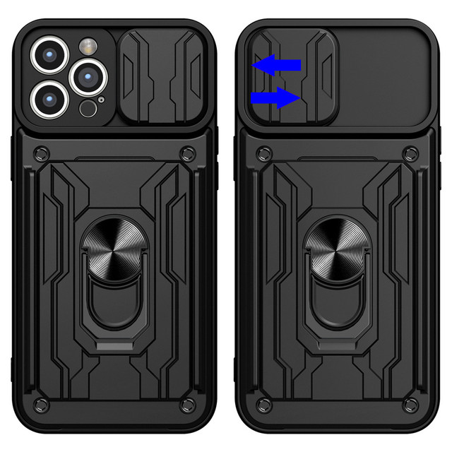 Pouzdro Alogy Camshield Stand Ring Wallet Case s krytem fotoaparátu a slotem pro kartu pro Apple iPhone 14 Pro Black