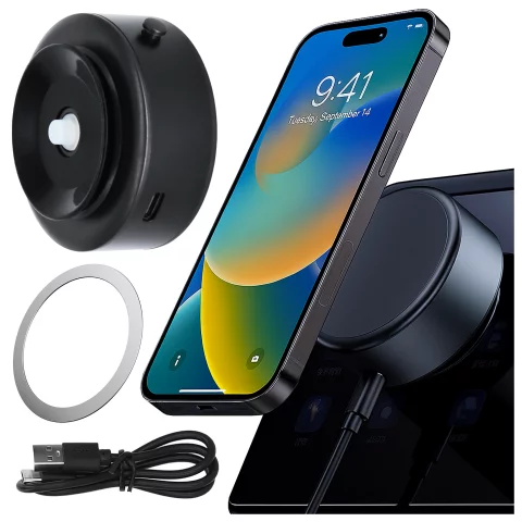 magnetyczny uchwyt samochodowy na telefon do Magsafe z przyssawką próżniową obrotowy o 360° do samochodu na szybę/ekran/wyświetlacz/lusterka/iPhone'a